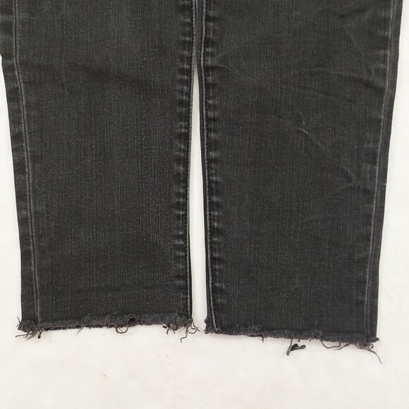 Madewell 9" High Riser Skinny Skinny Jeans Womens 25 Black Stretch Raw Hem - Picture 5 of 12